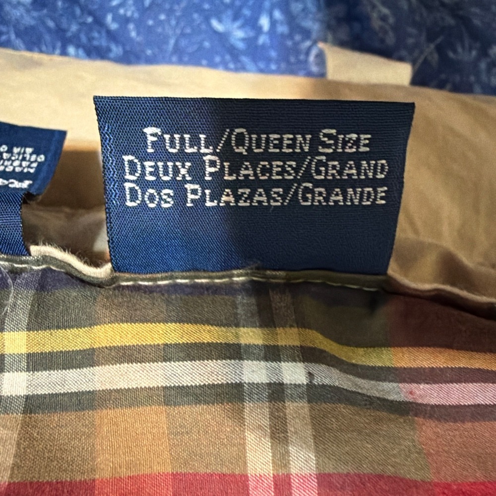 Ralph Lauren Home Queen Plaid Comforter Embroidered EST 1967 Cotton Red Green - Picture 4 of 16